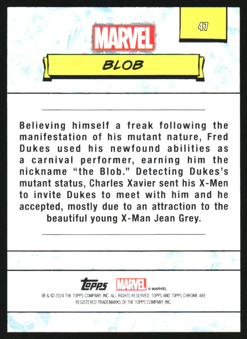 2024 Topps Chrome UK Marvel Human Torch Refractors #47 Blob /39 - Image 2