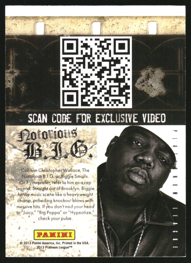 2013 Panini Black Friday HRX Notorious BIG - Image 2