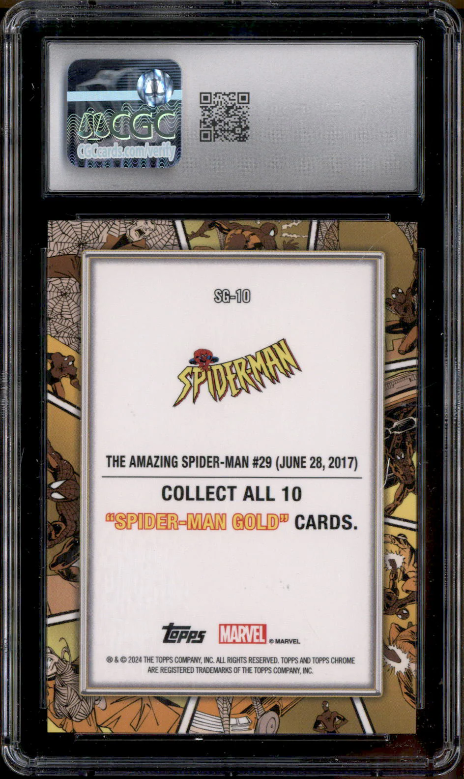 2024 Topps Chrome Marvel Spider-Man Gold #SG10 The Amazing Spider-Man CGC 10 - Image 2