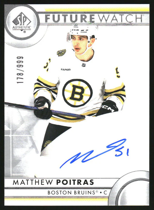 2023-24 SP Authentic #177 Matthew Poitras Rookie Autograph RC Auto /999