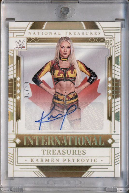 2024 National Treasures WWE International Auto Holo Gold Karmen Petrovic /10