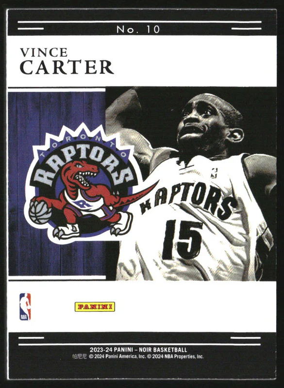 2023-24 Panini Noir Spotlight #10 Vince Carter /99 - Image 2