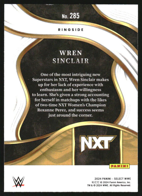 2024 Select WWE Red and Blue #285 Wren Sinclair RC Rookie - Image 2