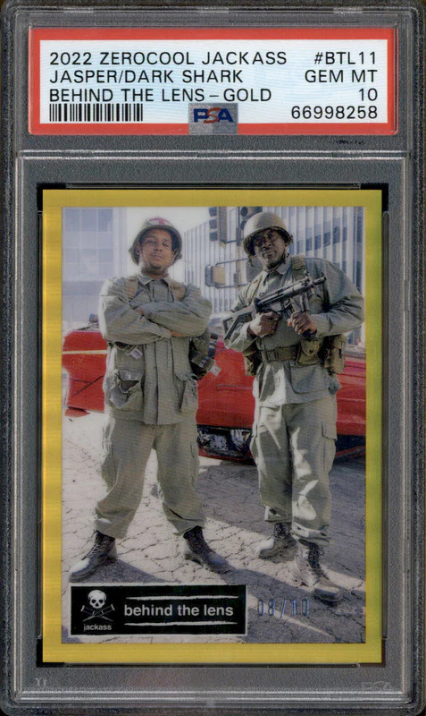 2022 Zerocool Jackass Behind the Lens Gold Jasper Dark Shark /10 PSA 10