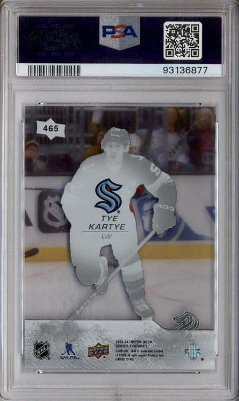 2023 Upper Deck Clear Cut #465 Tye Kartye Young Guns RC Rookie PSA 10 - Image 2