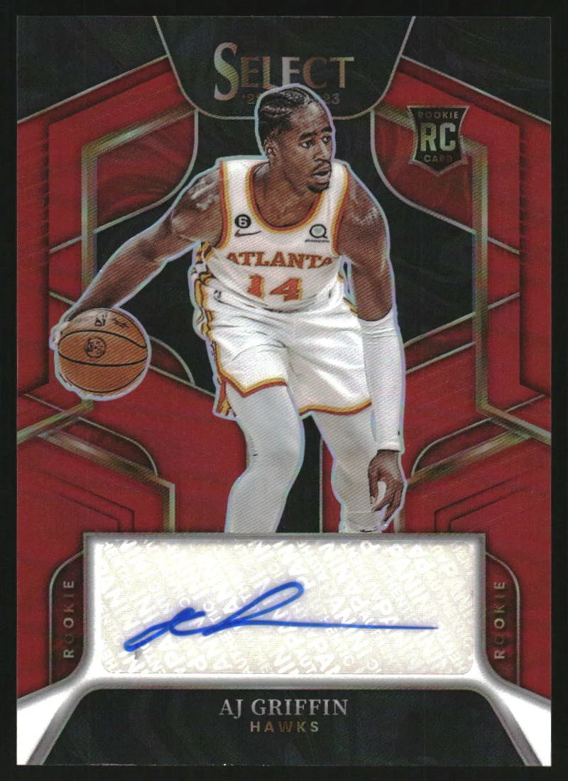 2022-23 Select Rookie Signatures Red Prizms AJ Griffin RC Auto /99