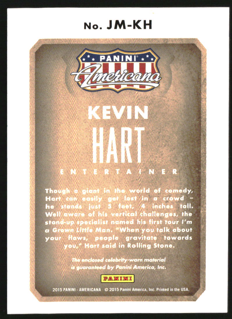 2015 Panini Americana Jumbo Materials #33 Kevin Hart /399 - Image 2