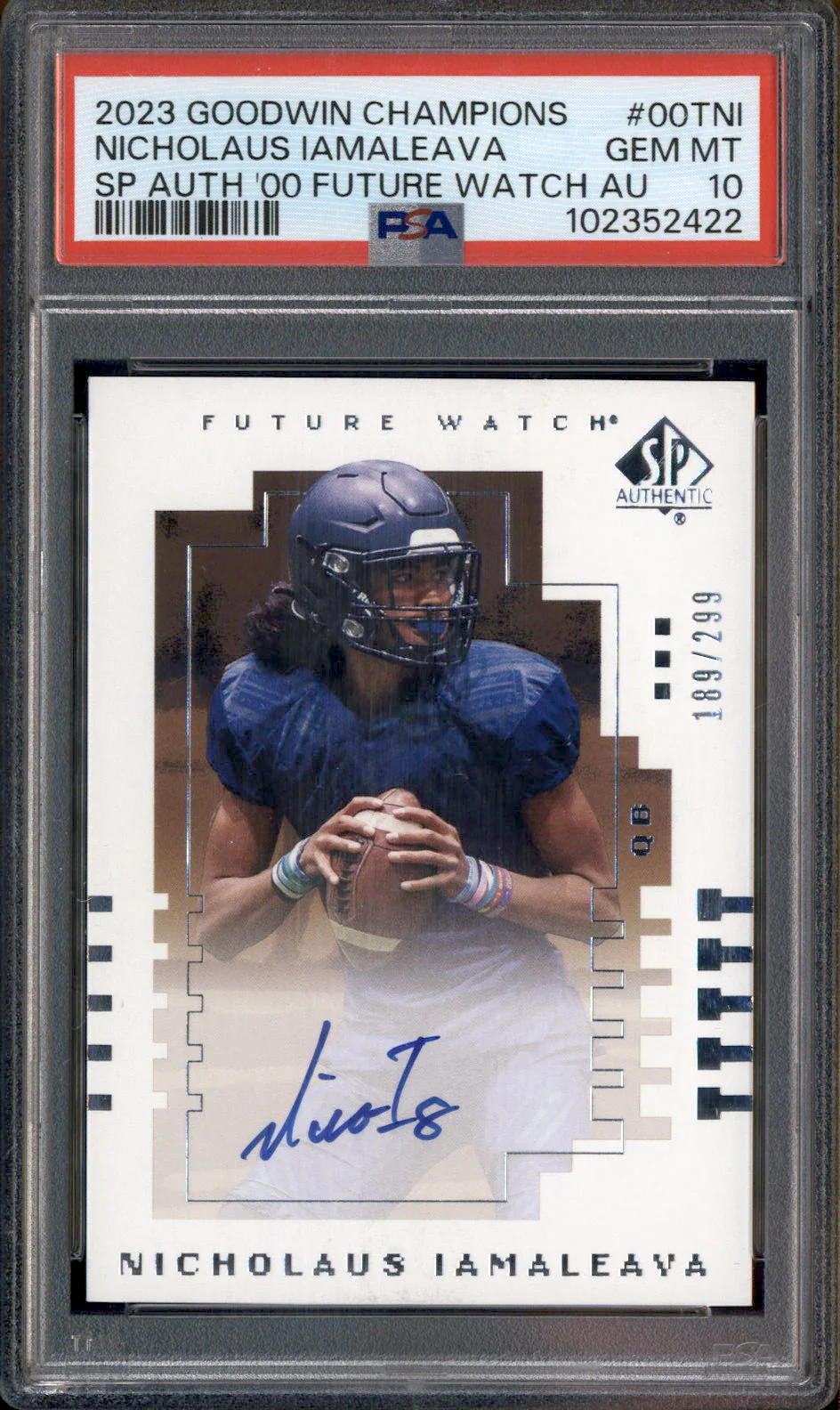 2023 Goodwin Champions SP Authentic Auto Nicholaus Iamaleava /299 PSA 10