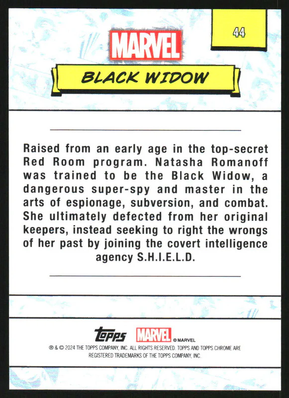 2024 Topps Chrome UK Marvel Spider Web Refractors #44 Black Widow /399 - Image 2