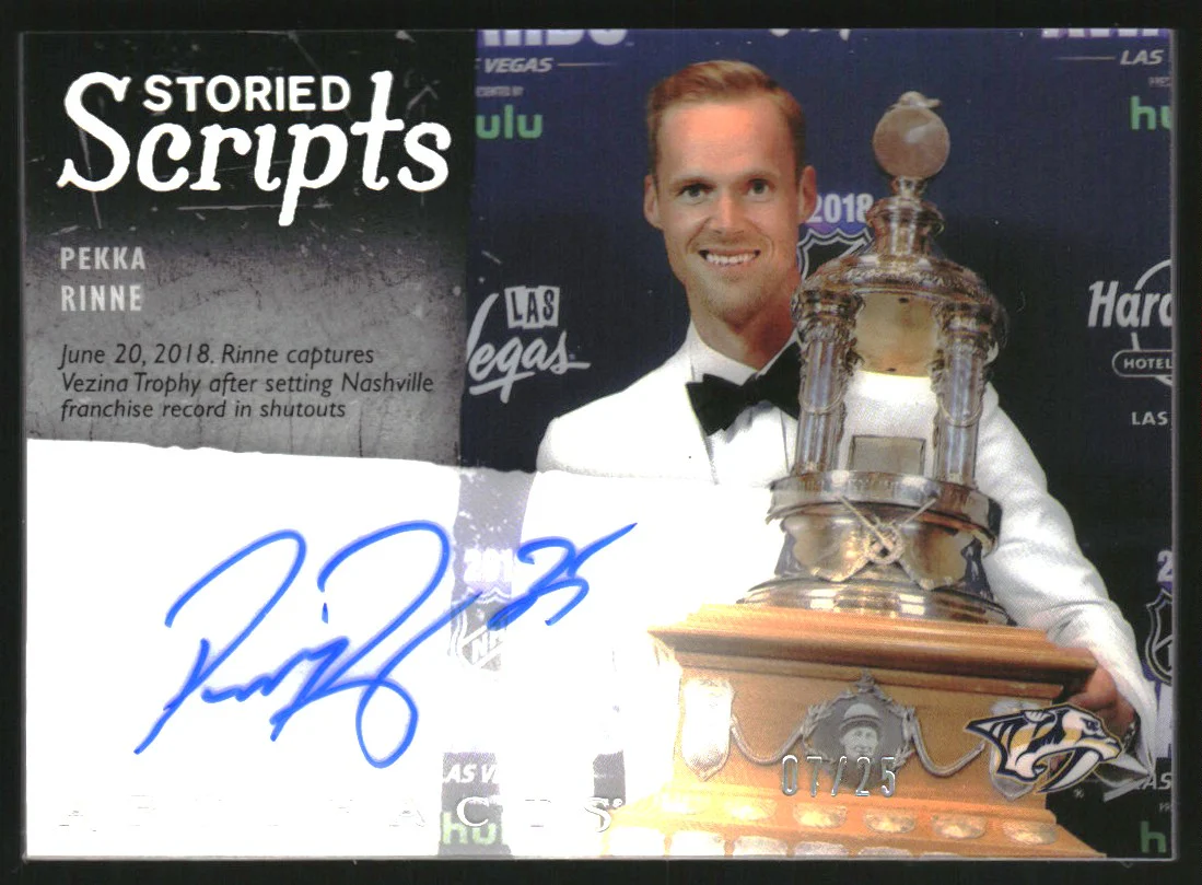 2023-24 Artifacts Storied Scripts #SSPR Pekka Rinne Autograph Auto /25