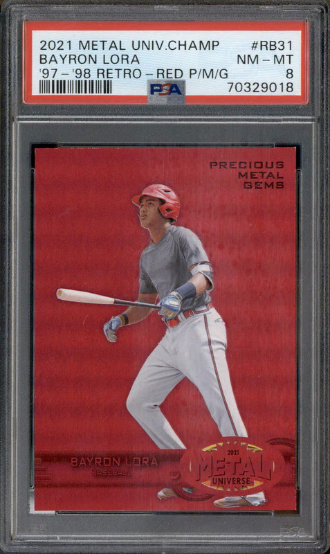 2021 Metal Universe Precious Metal Gems Bayron Lora /100 PSA 8