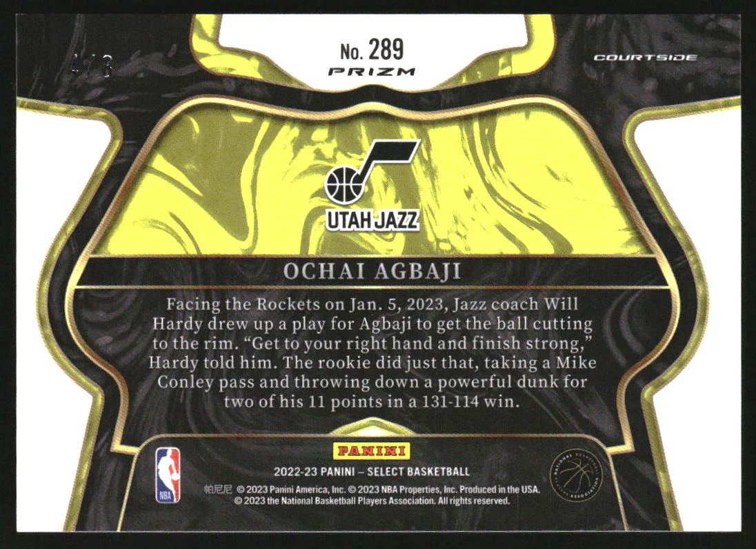 2022-23 Select Lucky Envelopes #289 Ochai Agbaji RC Rookie /8 - Image 2
