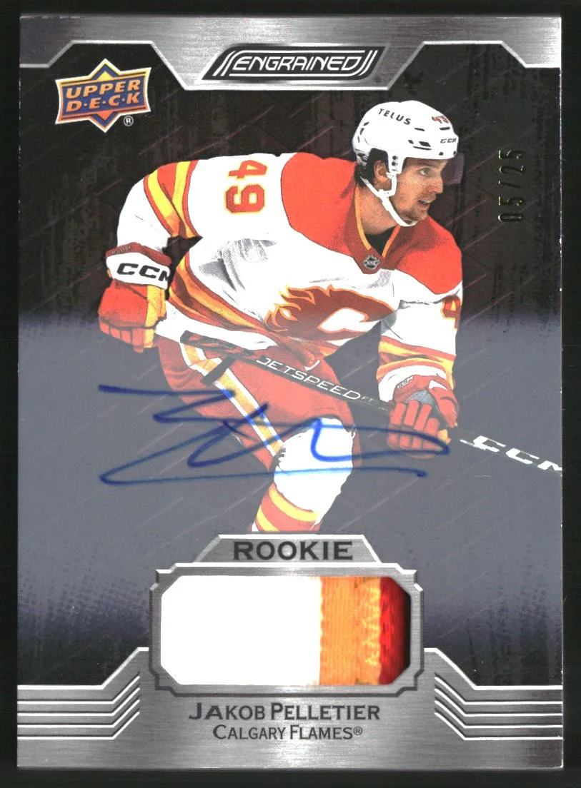 2023 Upper Deck Engrained Premium Memorabilia Auto Mahogany Jakob Pelletier /25