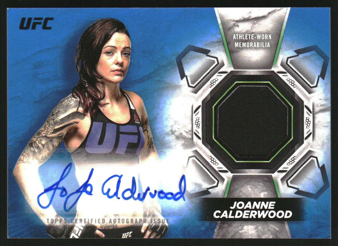2018 Topps UFC Knockout Autograph Relics Blue #KARJC Joanne Calderwood Auto /35