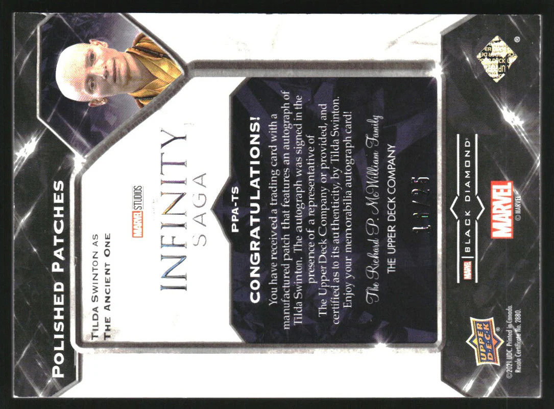2021 Black Diamond Polished Patches Auto Tilda Swinton The Ancient One /25 - Image 2