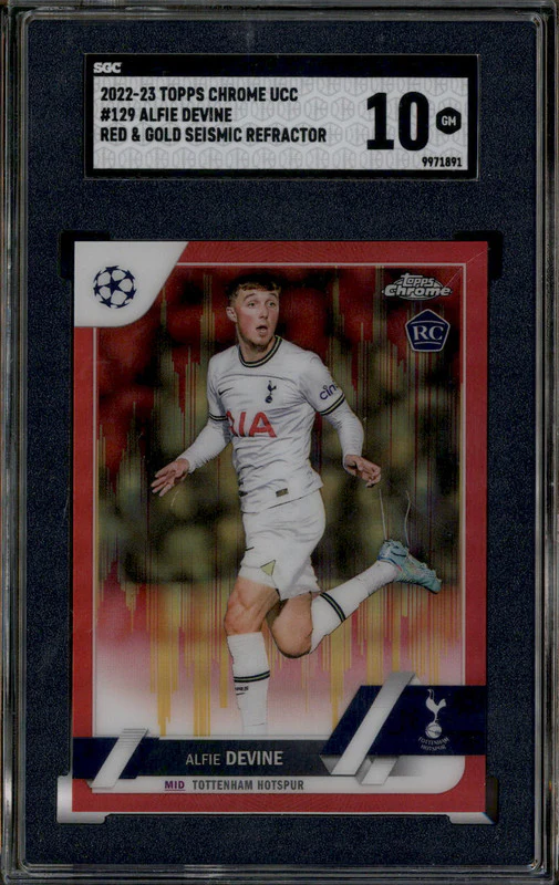 2022 Topps Chrome UCC Red & Gold Seismic Alfie Devine RC Rookie SGC 10