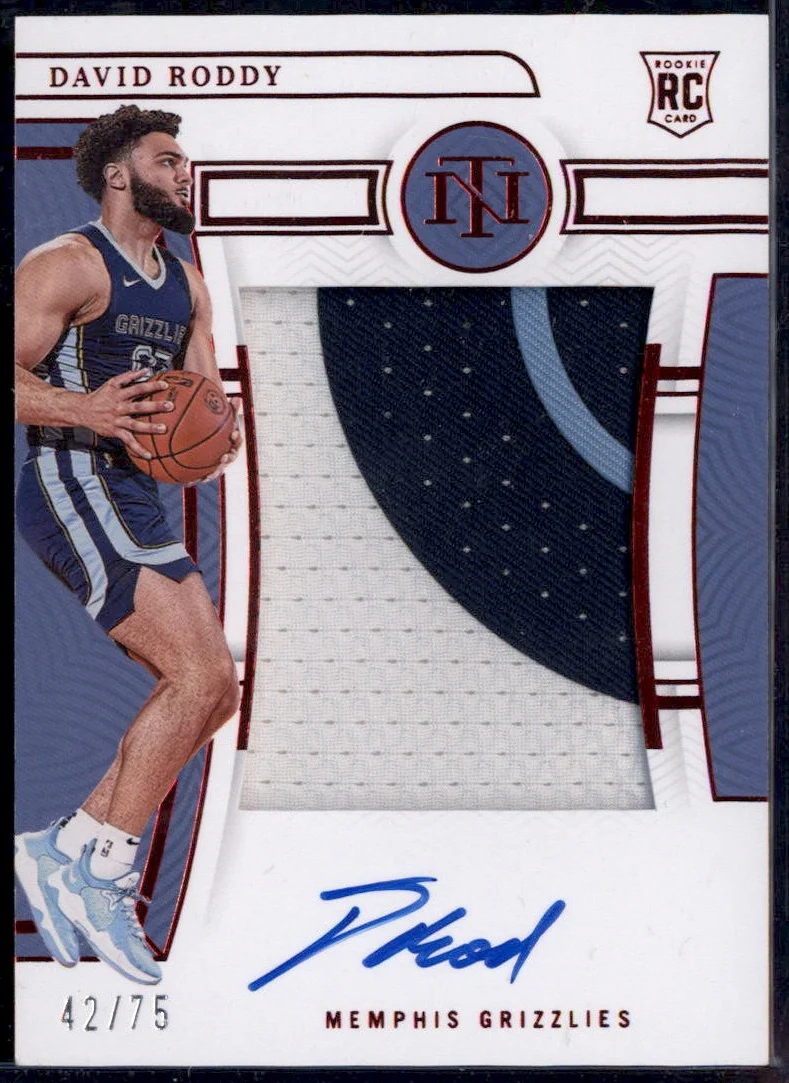 2022-23 Panini National Treasures Red #112 David Roddy RC Auto /75
