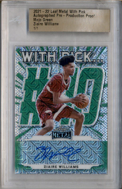 2021 Leaf Metal Autograph Mojo Green Ziaire Williams Auto 1/1