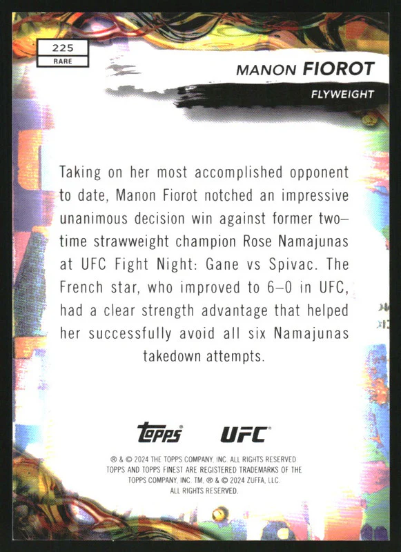 2024 Finest UFC Gold Refractors #225 Manon Fiorot /20 - Image 2