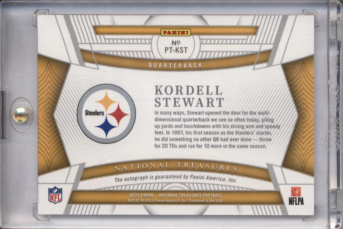 2022 National Treasures Personalized Treasures Platinum Kordell Stewart Auto 1/1 - Image 2