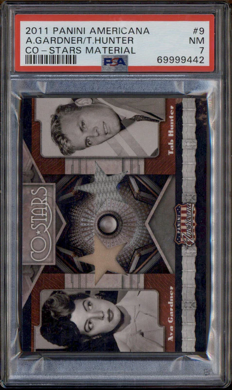 2011 Panini Americana Co Stars Material Ava Gardner Tab Hunter /49 PSA 7