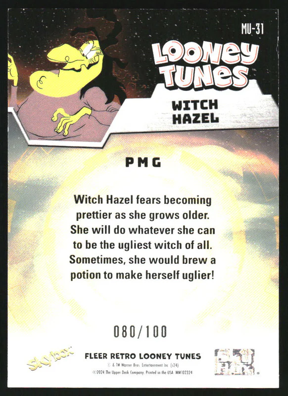 2024 Fleer Retro Looney Tunes Metal Universe Precious Gems Red Witch Hazel /100 - Image 2