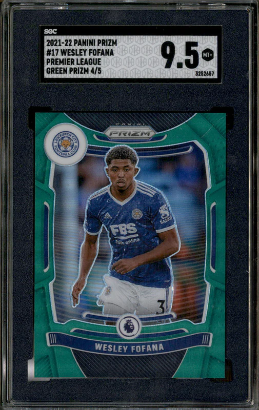 2021 Panini Prizm Premier League Green Wesley Fofana /5 SGC 9.5