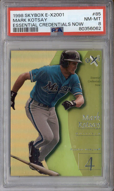 1998 Skybox E-X 2001 Essential Credentials Now #85 Mark Kotsay /85 PSA 8