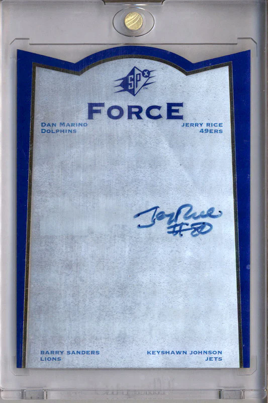 1996 SP SPx Force Marino Barry Sanders Keyshawn #SPX5C Jerry Rice Autograph Auto