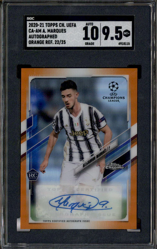 2020 Topps Chrome Autograph Orange Refractor Alejandro Marques Auto /25 SGC 9.5