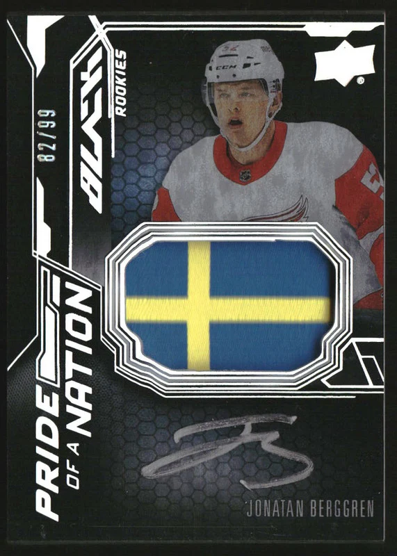 2022-23 SPx UD Black Pride of a Nation #PON-JB Jonatan Berggren RC Auto /99