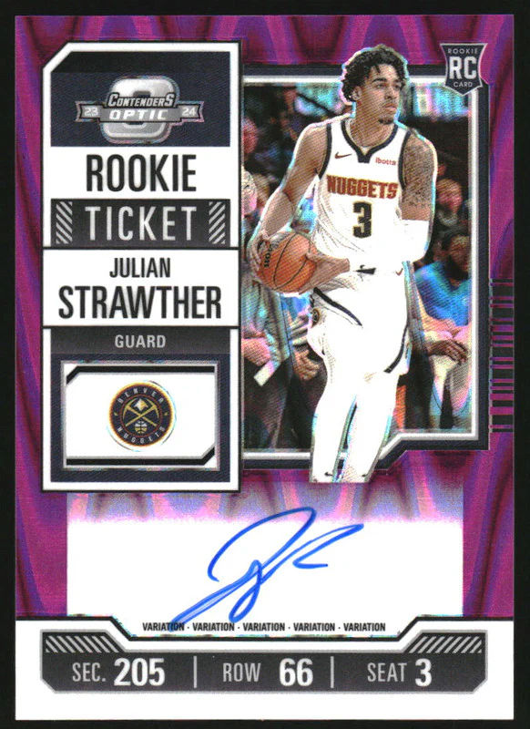 2023 Contenders Optic Rookie Ticket Purple FOTL Julian Strawther RC Auto /18