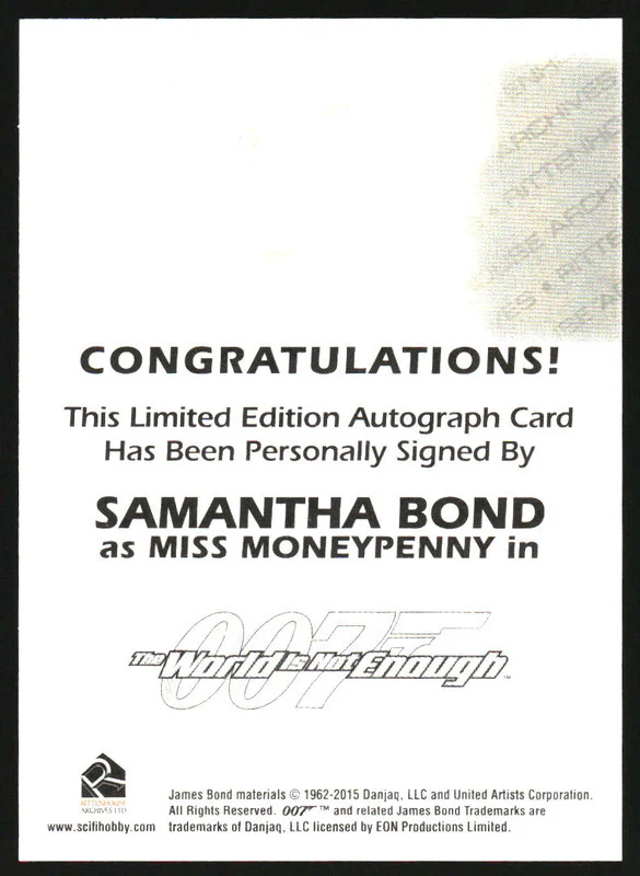 The World is Not Enough Autograph Samantha Bond Miss Moneypenny Auto - Image 2