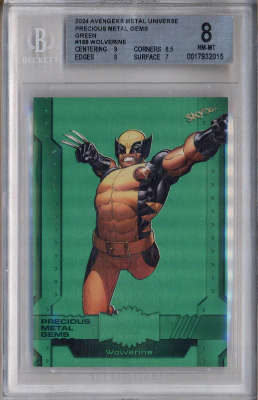 2024 SkyBox Marvel Universe Avengers Precious Gems Green Wolverine /10 BGS 8