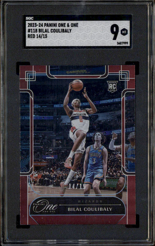 2023 Panini One & One Red #118 Bilal Coulibaly RC /15 SGC 9