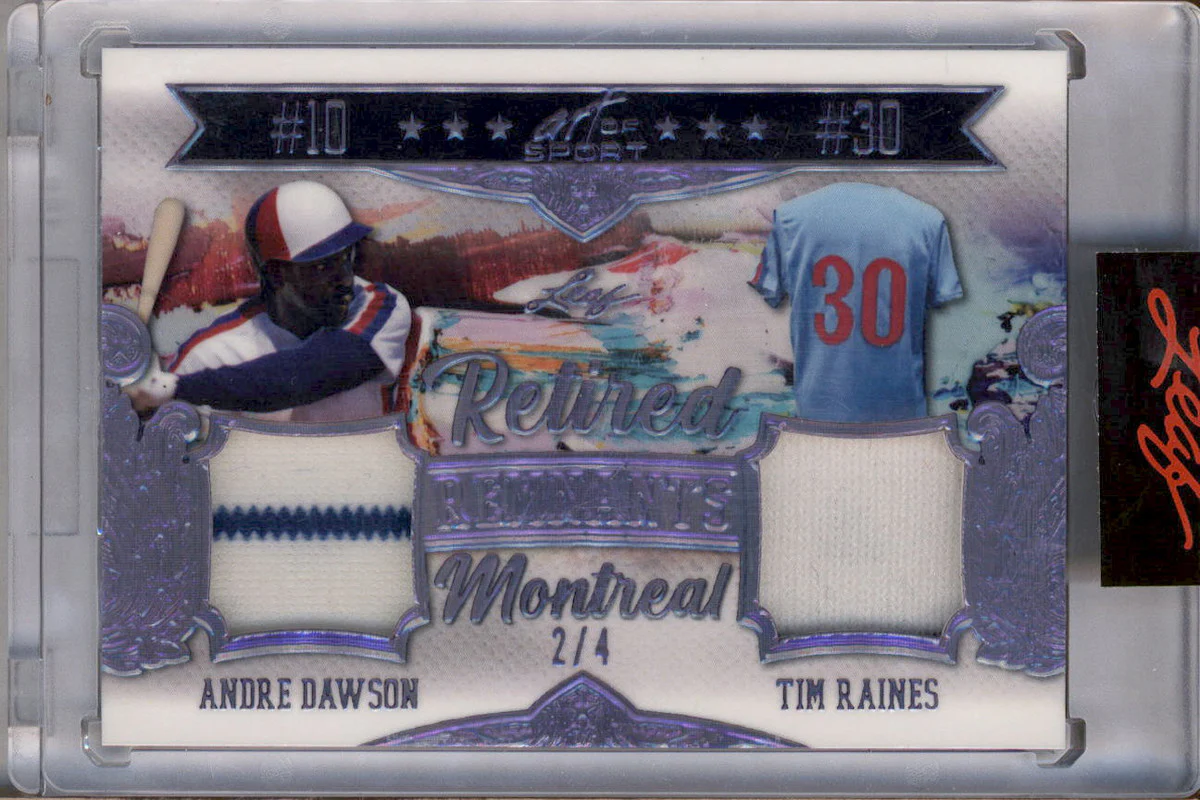 2021 Leaf Art Sport Retired Dual Memorabilia Purple Andre Dawson Tim Raines /4