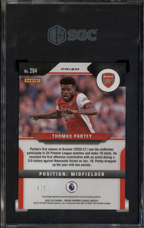 2021 Panini Prizm Premier League Green #204 Thomas Partey /5 SGC 9.5 - Image 2