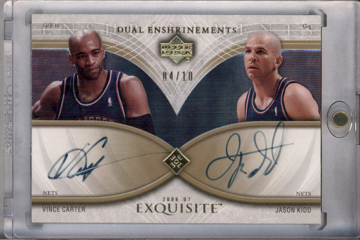 2006-07 Exquisite Collection Enshrinements Dual Vince Carter Jason Kidd Auto /10
