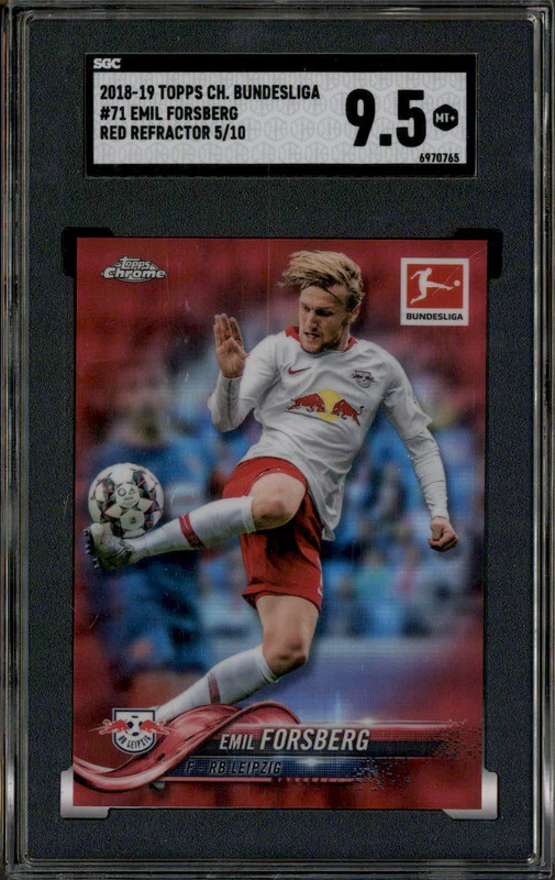2018-19 Topps Chrome Bundesliga Red Refractor #71 Emil Forsberg /10 SGC 9.5