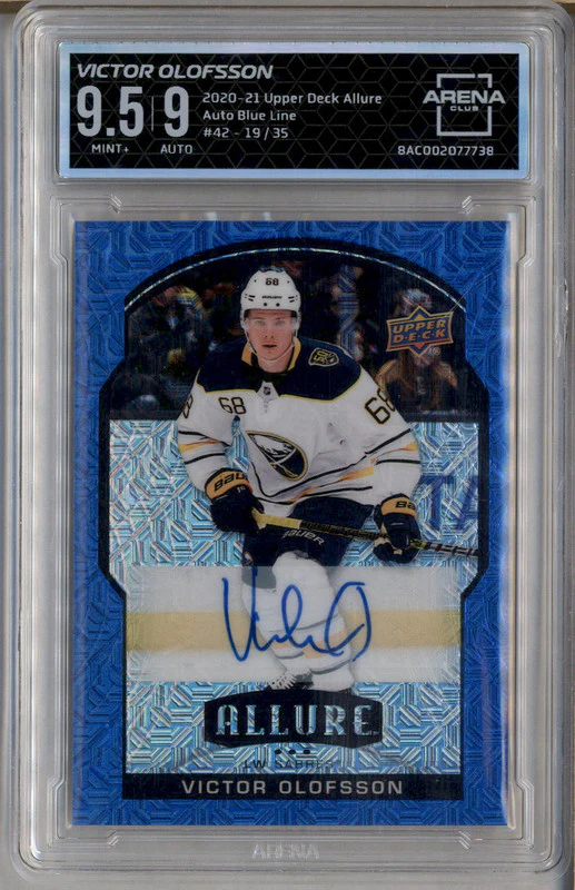 2020 Upper Deck Allure Auto Blue Link Victor Olofsson /35 Arena Club 9.5