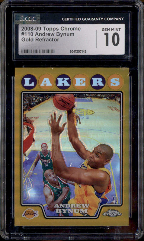 2008-09 Topps Chrome Gold Refractor #110 Andrew Bynum /50 CGC 10