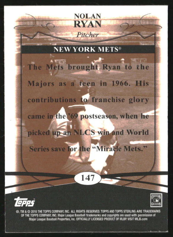 2010 Topps Sterling Gold #147 Nolan Ryan /5 - Image 2