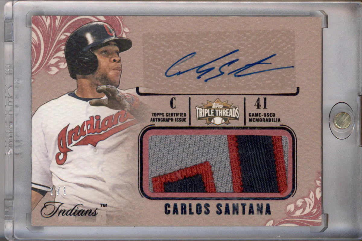 2014 Topps Triple Threads Unity Relic Autographs Ruby Carlos Santana Auto 1/1