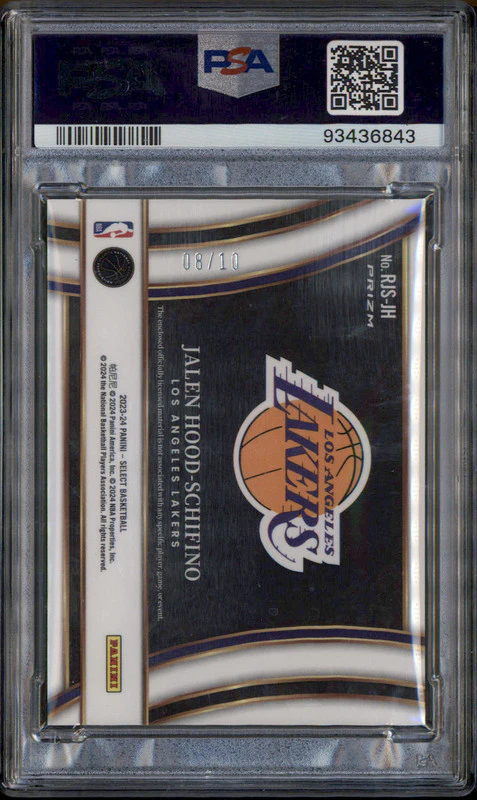 2023 Select Jumbo Rookie Swatches Gold Prizm Jalen Hood-Schifino RC /10 PSA 10 - Image 2