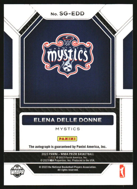 2022-23 Panini Prizm WNBA Signatures #SG-EDD Elena Delle Donne Auto - Image 2