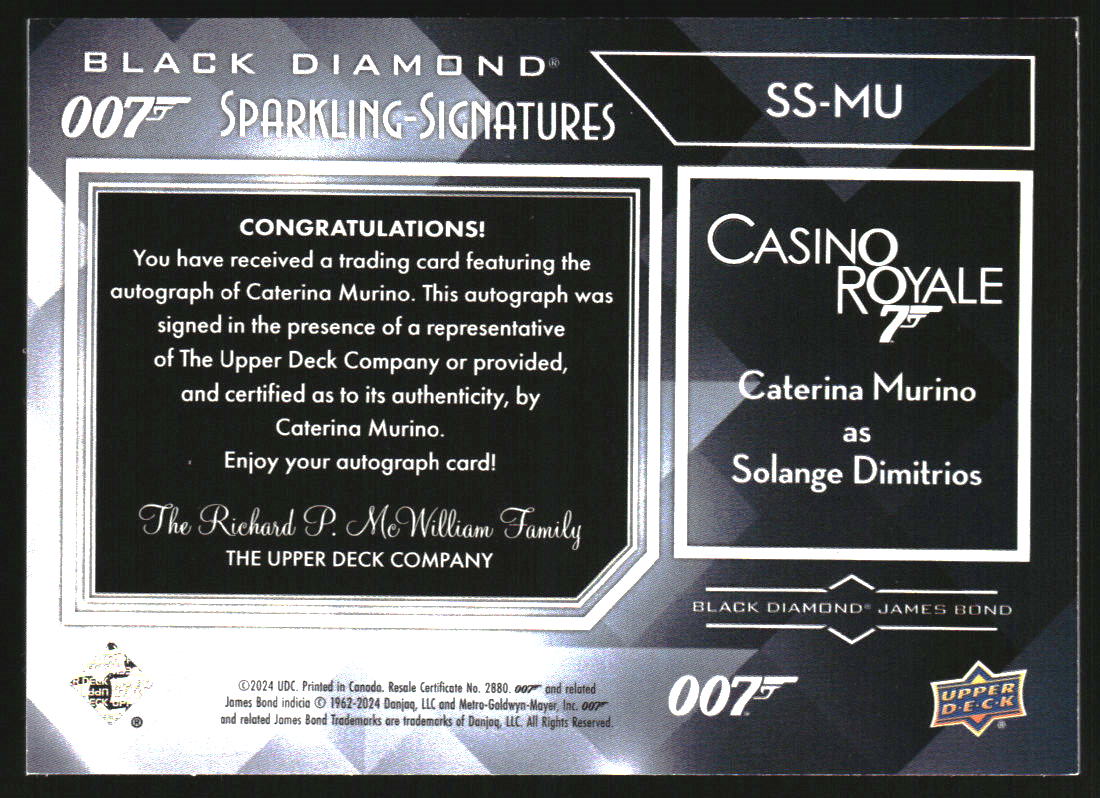 007 James Bond Black Diamond Sparkling Auto Caterina Murino Solange Dimitrios - Image 2