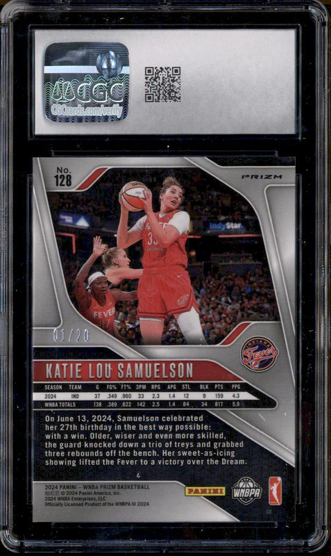 2024 Panini Prizm WNBA Cherry Blossom FOTL #128 Katie Lou Samuelson /20 CGC 10 - Image 2