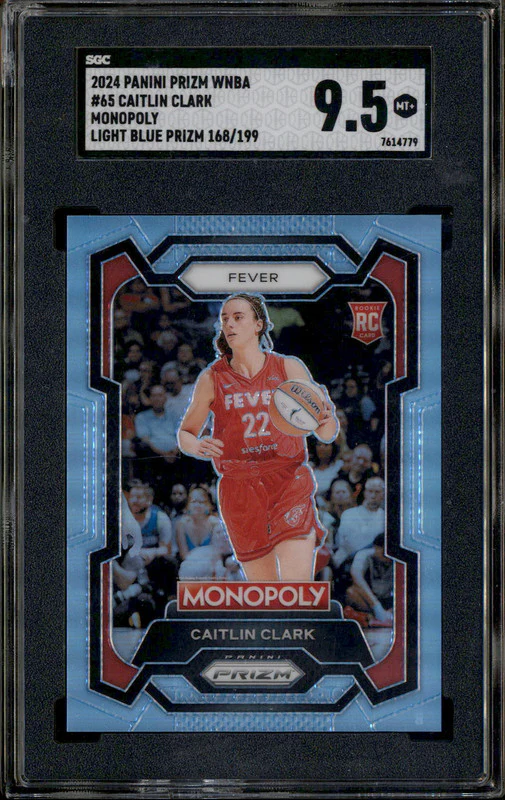2024 Panini Prizm WNBA Monopoly Light Blue Prizm Caitlin Clark RC /199 SGC 9.5