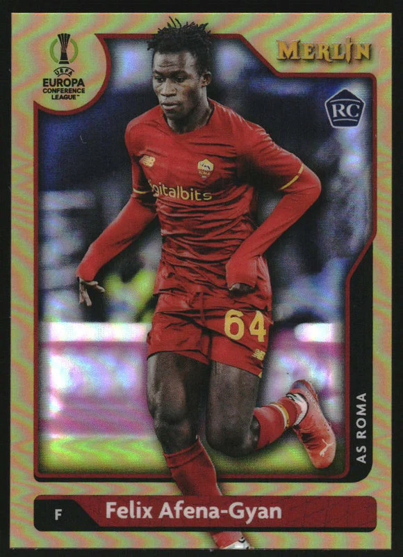 2021 Merlin UEFA Champions League Gold Refractors #116 Felix Afena-Gyan RC /50