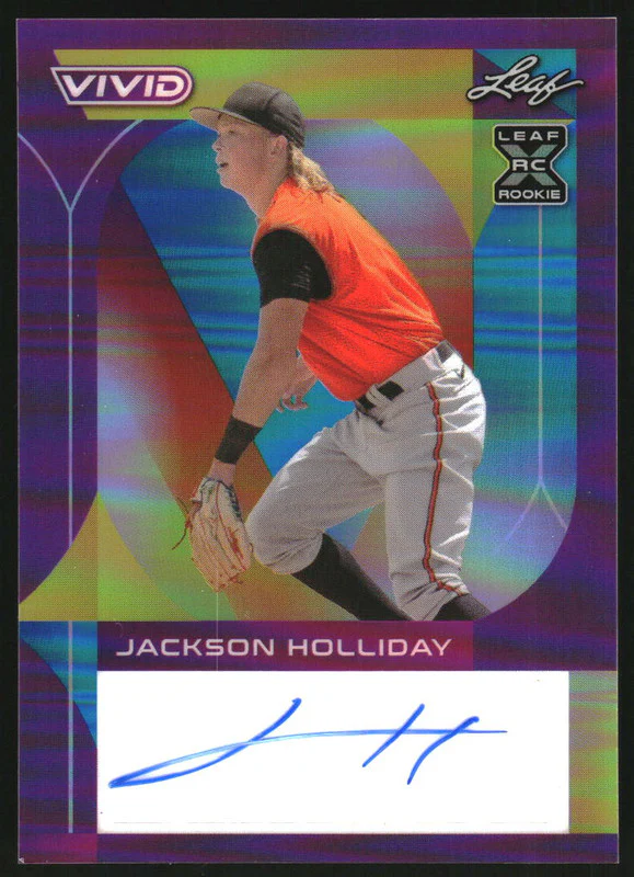 2022 Leaf Vivid Purple #BAJH1 Jackson Holliday Auto /5